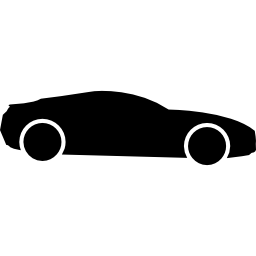forma laterale nera per auto sportiva icona