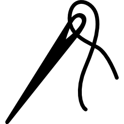 Needle with thread to sew clothes icon