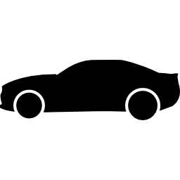 schwarze seitenansicht des großen autos icon