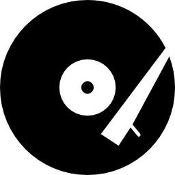 Vintage music disc on player icon