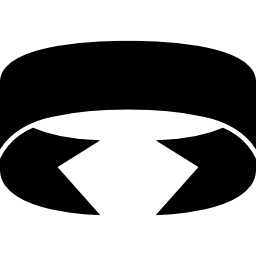 Ribbon circle in perspective icon
