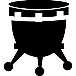 tamburo africano con supporto icona