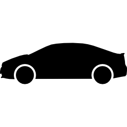 sylwetka widok z boku samochodu osobowego ikona
