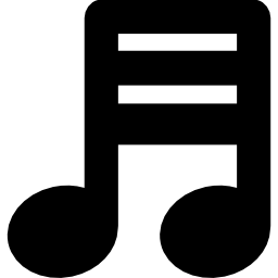Musical note with three lines icon