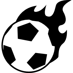 fútbol llameante icono