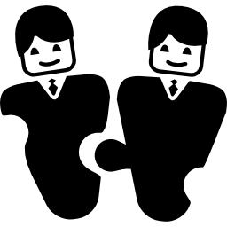 Businessmen developing strategy icon