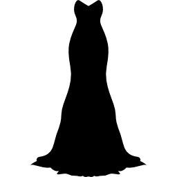 langes schwarzes kleid icon