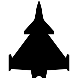 Military airplane bottom view icon