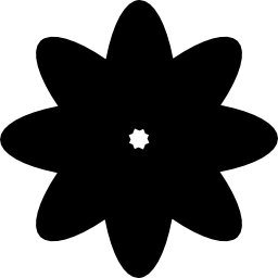 bloemsilhouet met meerdere bloemblaadjes icoon