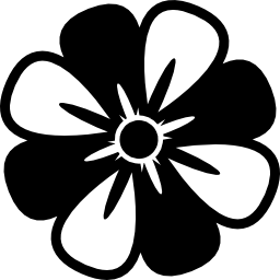 bloemvariant met bloemblaadjes in afwisselende kleuren icoon