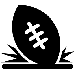 pallone da rugby che colpisce il terreno icona