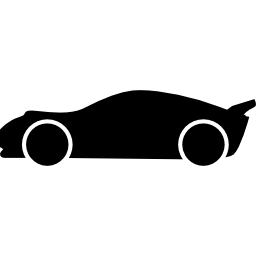 silueta de vista lateral de coche de carreras rebajado icono