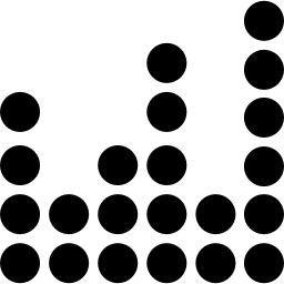 geluidsbalken gevormd door kleine cirkels icoon