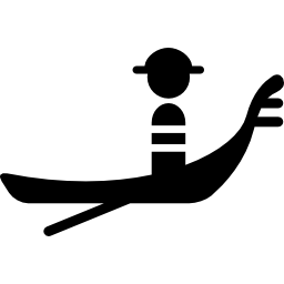 Венецианская лодка с человеком иконка