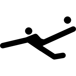 siluetta del giocatore di gioco del calcio che dà dei calci alla palla icona