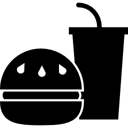 Burger and soda meal icon