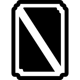 scudo rettangolare con dettaglio bianco diagonale icona