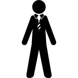 hombre vestido con traje y corbata icono