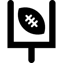 obiettivo di rugby con la palla icona