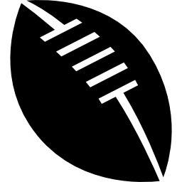 pallone da rugby con dettagli bianchi icona