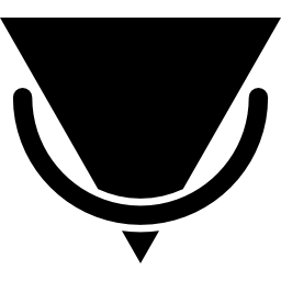 Triangular shape with metal door knocker icon