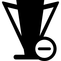 trofeo triangular de fútbol con signo menos icono