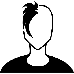 jednostronny włos męskiego nastolatka ikona