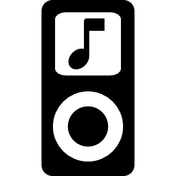 ipod de apple con símbolo de nota musical icono