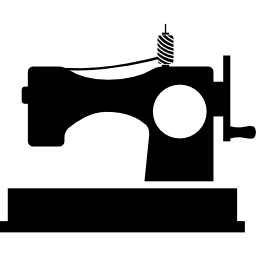 Classic sewing machine with spool of thread icon