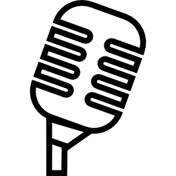 profesjonalny zarys mikrofonu pojemnościowego ikona