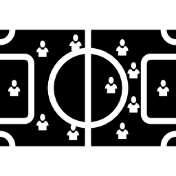 Football players on field icon