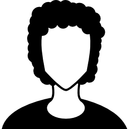 mujer con pelo corto rizado icono