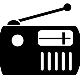 radio vintage con antena y sintonizador icono