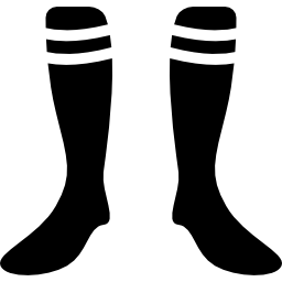 chaussettes de football à motif de lignes blanches Icône