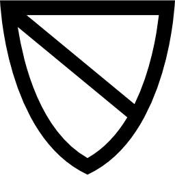 Shield outline divided into two icon