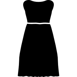 vestido tubinho sem alças com cinto Ícone