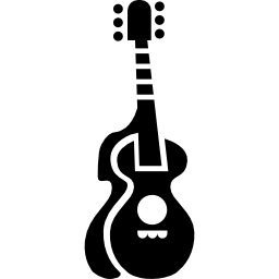 guitarra acústica con silueta icono
