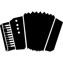 Accordion silhouette with white details icon