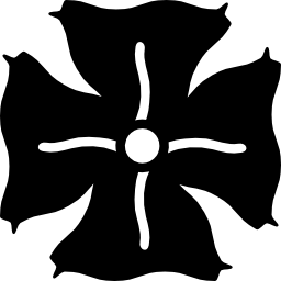 variante flor con cuatro pétalos y detalles en blanco icono