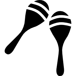 Small maracas with white line design icon