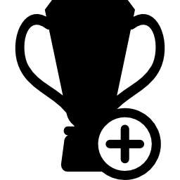 premio del campeonato de fútbol con signo más icono
