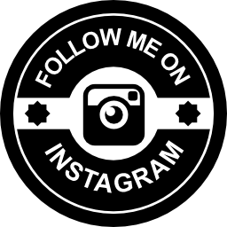 seguimi sul badge retrò di instagram icona