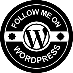 Follow me on wordpress retro badge icon