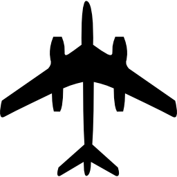 Commercial airplane bottom view icon