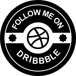 dribbble retro-badge icoon