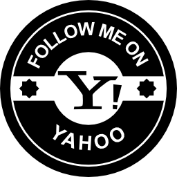 Follow me on yahoo retro badge icon