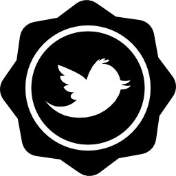 logo twitter sur badge Icône