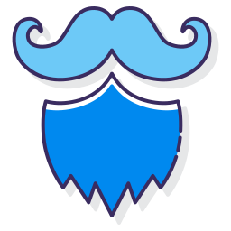 bigode com barba Ícone