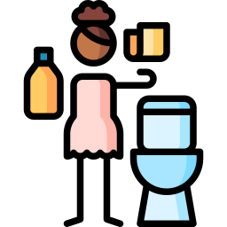 schoon gedeeld toilet na gebruik icoon