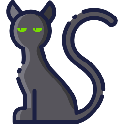 gatto nero icona